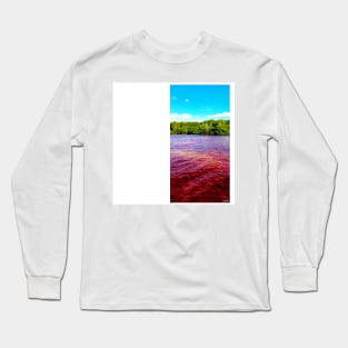 celestun ria wetland ecopark ecopop landscape photo in yucatan flamingo kawaii Long Sleeve T-Shirt